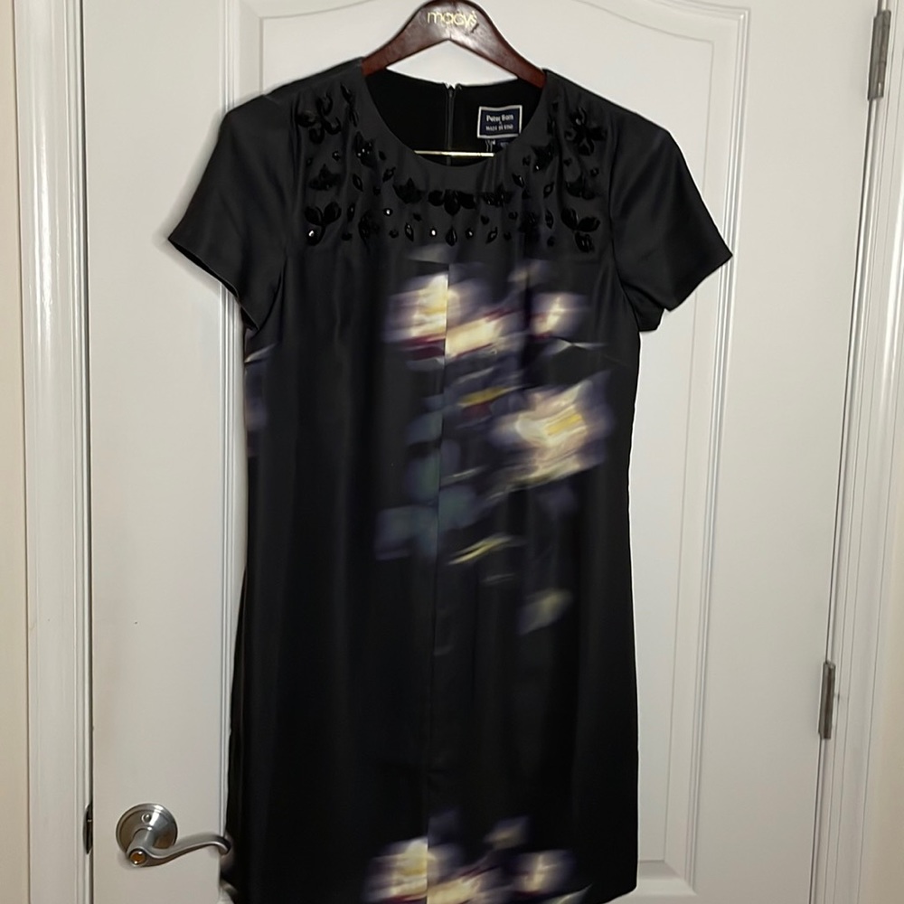 Black, beaded and color splash dress from Peter Som for Anthropologie.